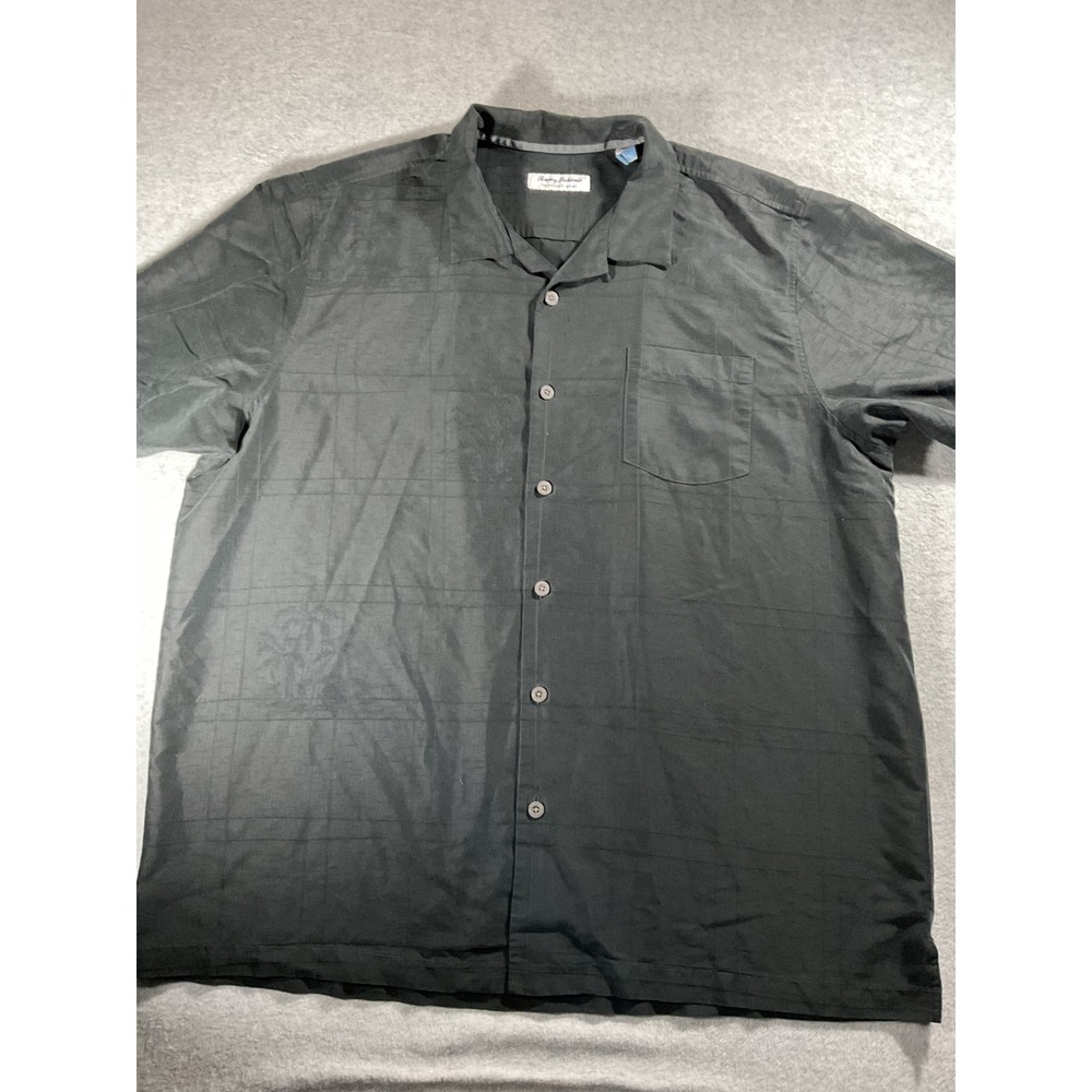 Tommy Bahama Coconut Point IslandZone Shirt Mens 2XLT Black Short Sleeve 2944